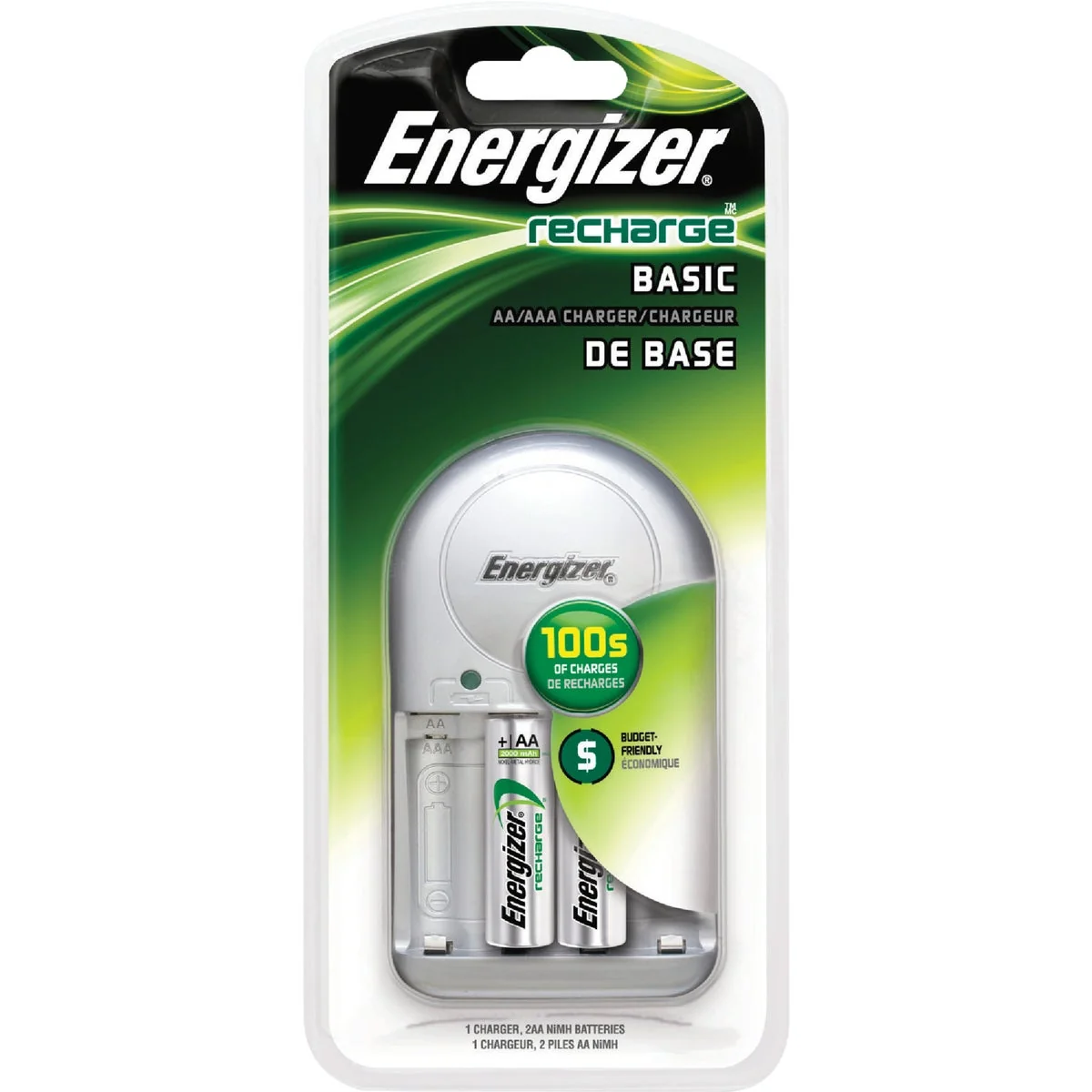 Next-Generation Energizer Recharge AA AAA NiMH Basic Battery Charger Long-Lasting