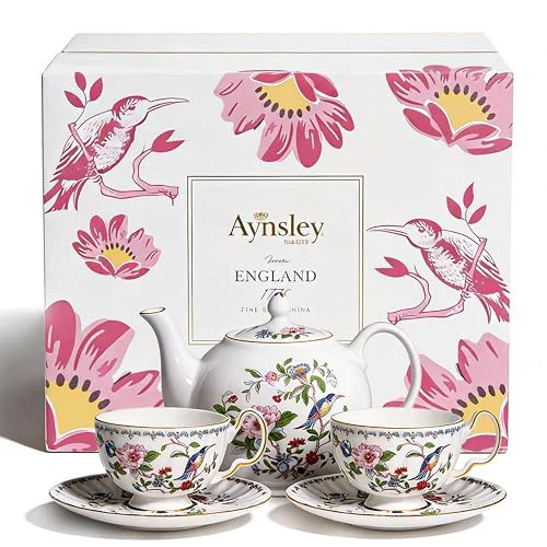 Artisan Porcelain Tea Set Adult Ceramic Tea Set European Flower Painting Teapot Cup Saucer Spoon for Women Mom Gift Quality