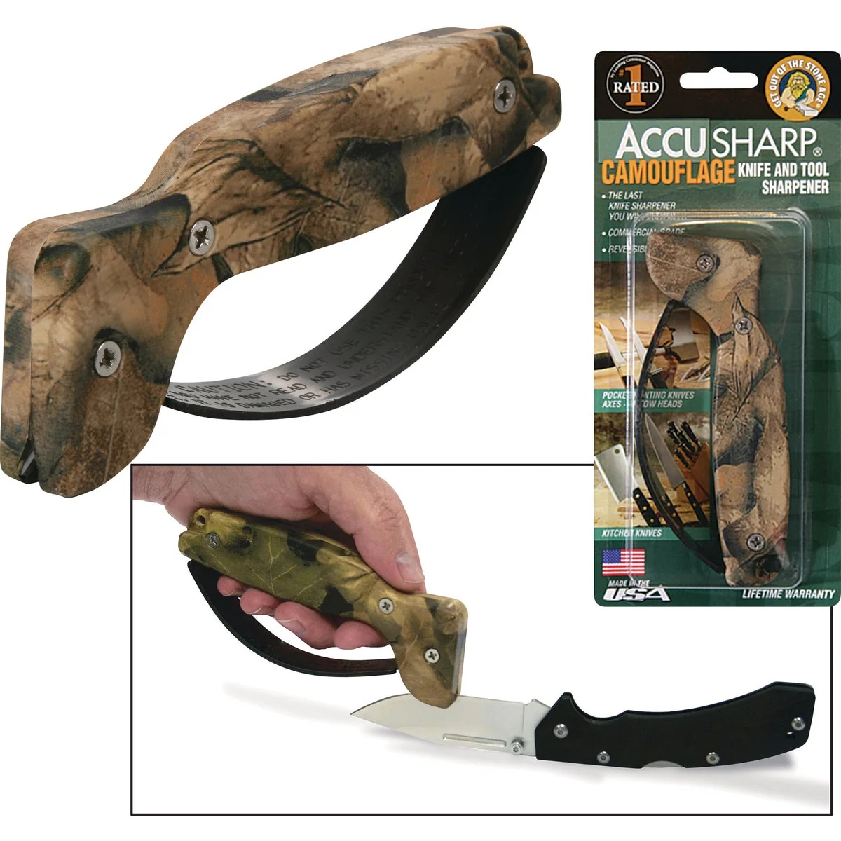 Verified AccuSharp Groove Diamond-Honed Carbide Blade Camouflage Knife Tool Sharpener Sophisticated