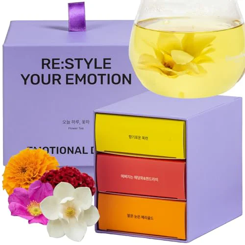 Safe Korean Food Premium Flower Tea Gift Set Organic Caffeine 15 Count Prestigious