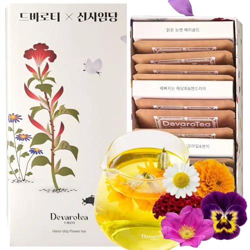 Luxury Korean Food Premium Flower Tea Gift Set Sinsaimdang Edition 10 Tea Bags 10 Count Eco-Friendly
