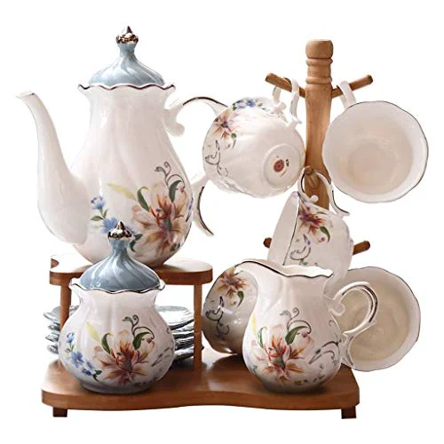 Versatile Tea Set Tea Sets Afternoon Tea Set Set Household Coffee Cup Ceramic Teapot Set Flower Cup Wedding Tea Set Gift Coffee Set Trendy