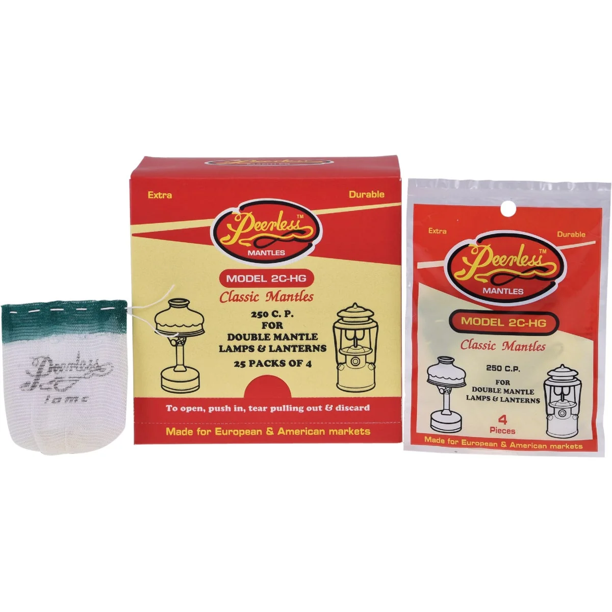 Responsible Peerless 21 Style Standard Tie Lantern Mantle 4-Pack Fine
