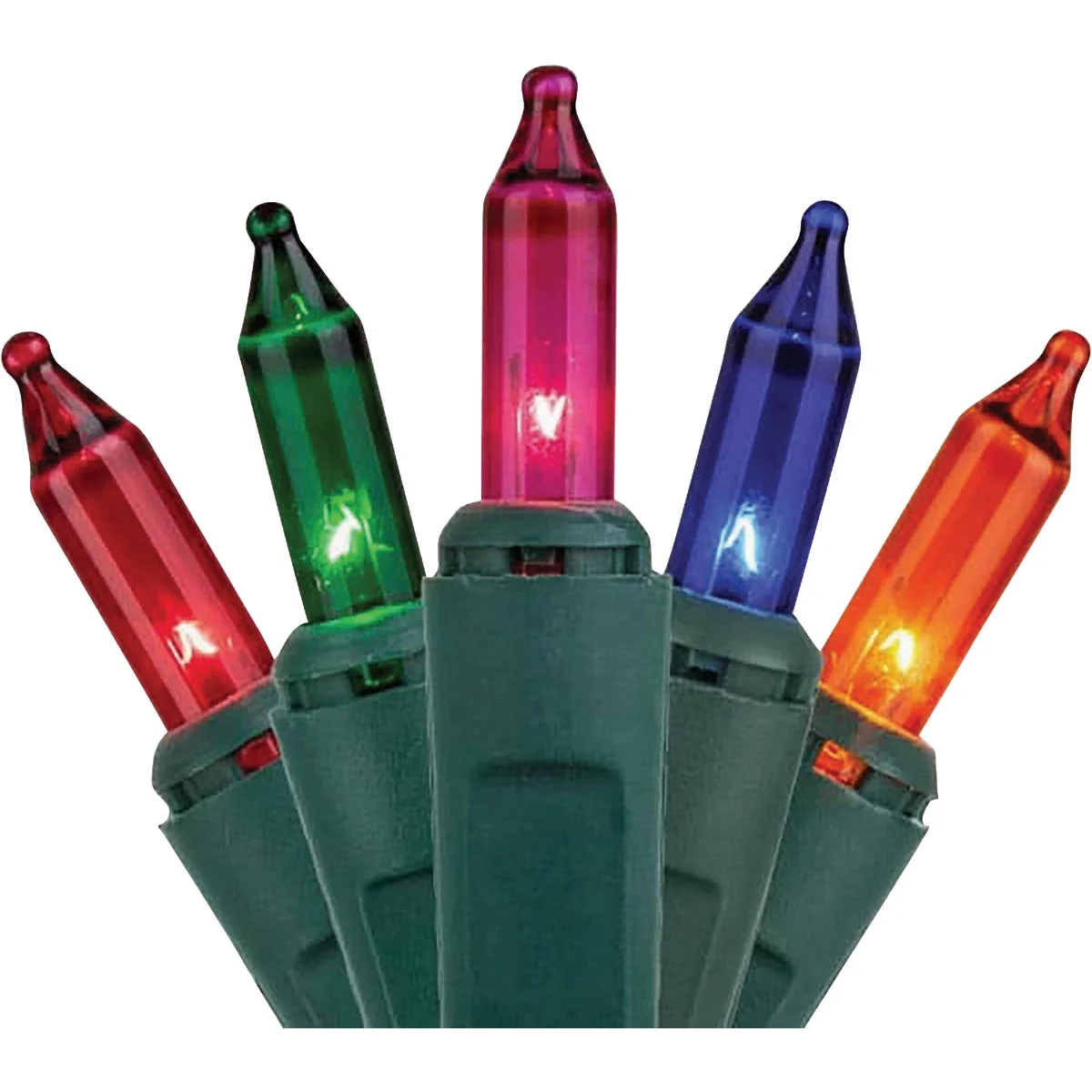 Professional J Hofert Multi 100-Bulb Mini Incandescent String Light Set with Green Wire Fine Crafted