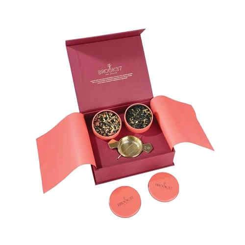 Expertly Made Brook37 Aurum Collection Luxury Loose Leaf Tea Gift Set with Brass Infuser 3 Count Top-Quality