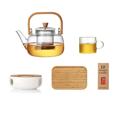 Advanced High Temperature Resistant Glass Teapot Electric Pottery Stove Small Single Brewing Tea Set Flower Tea Tea Set Kettle Traditional