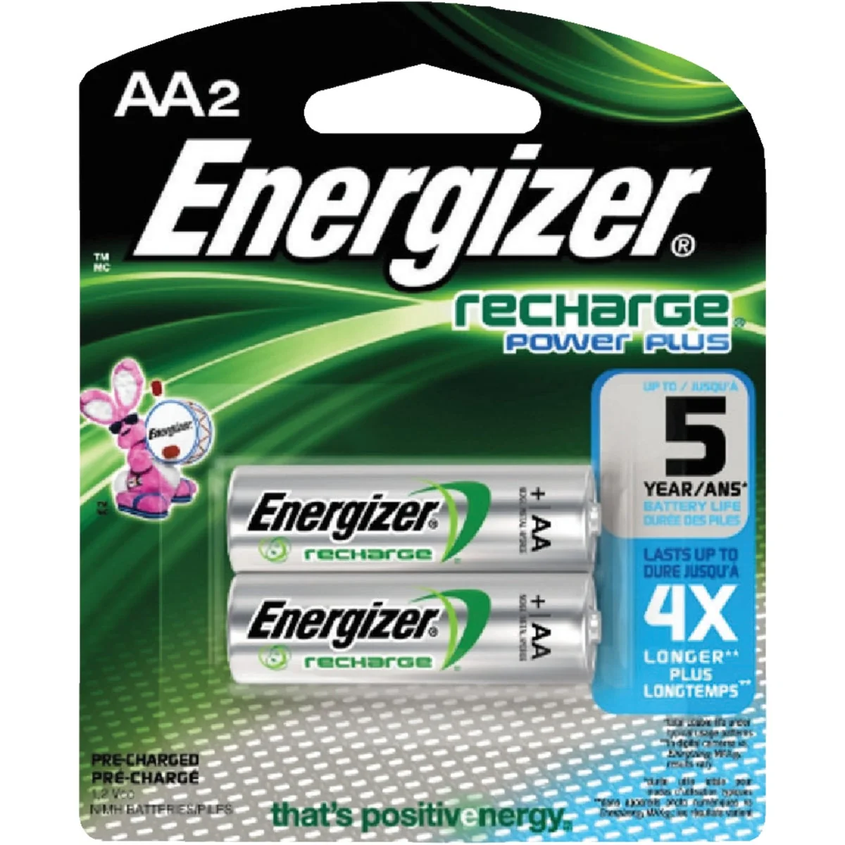 Breathable Energizer Power Plus AA Rechargeable Batteries 2-Pack Artisan