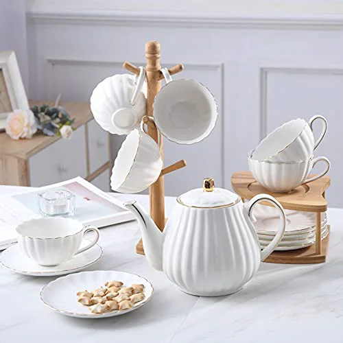 Breathable 14 Piece Porcelain Ceramic Coffee Tea Gift Sets Secure