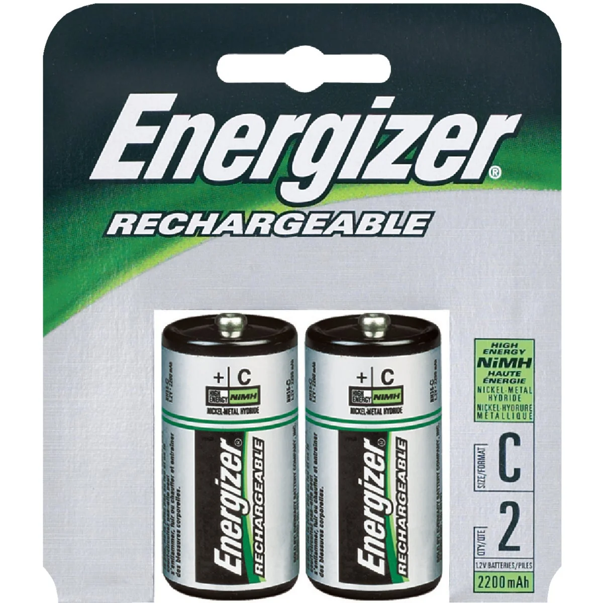 Advanced Energizer C NiMH Rechargeable Battery 2-Pack Crafted