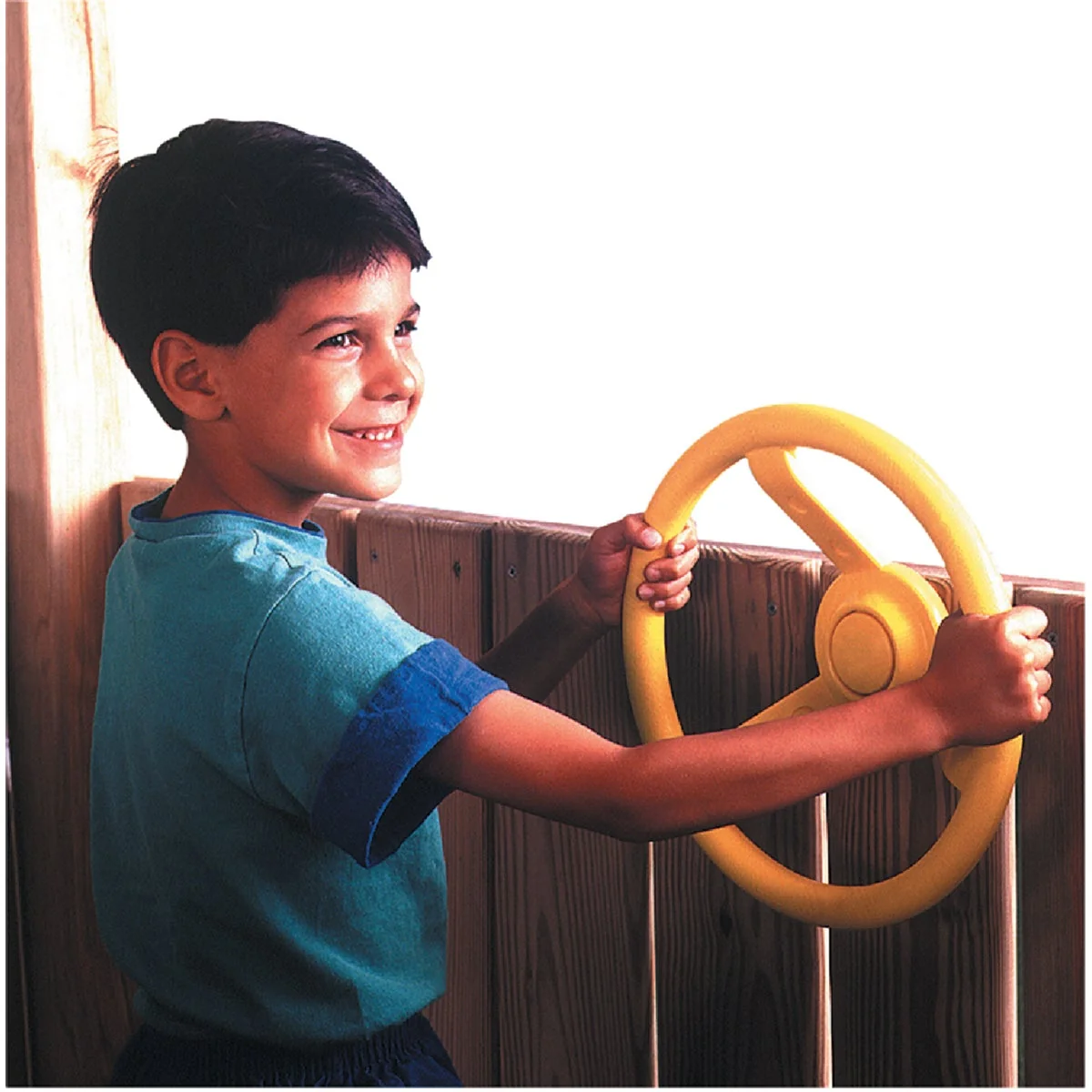 Easy-to-Use Swing N Slide 12 In. Dia. Yellow Playground Steering Wheel Green