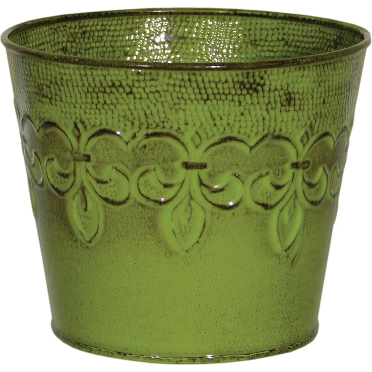 Original Design Robert Allen Fleur De Lis 8 In. Metal Tansy Green Planter High-Quality
