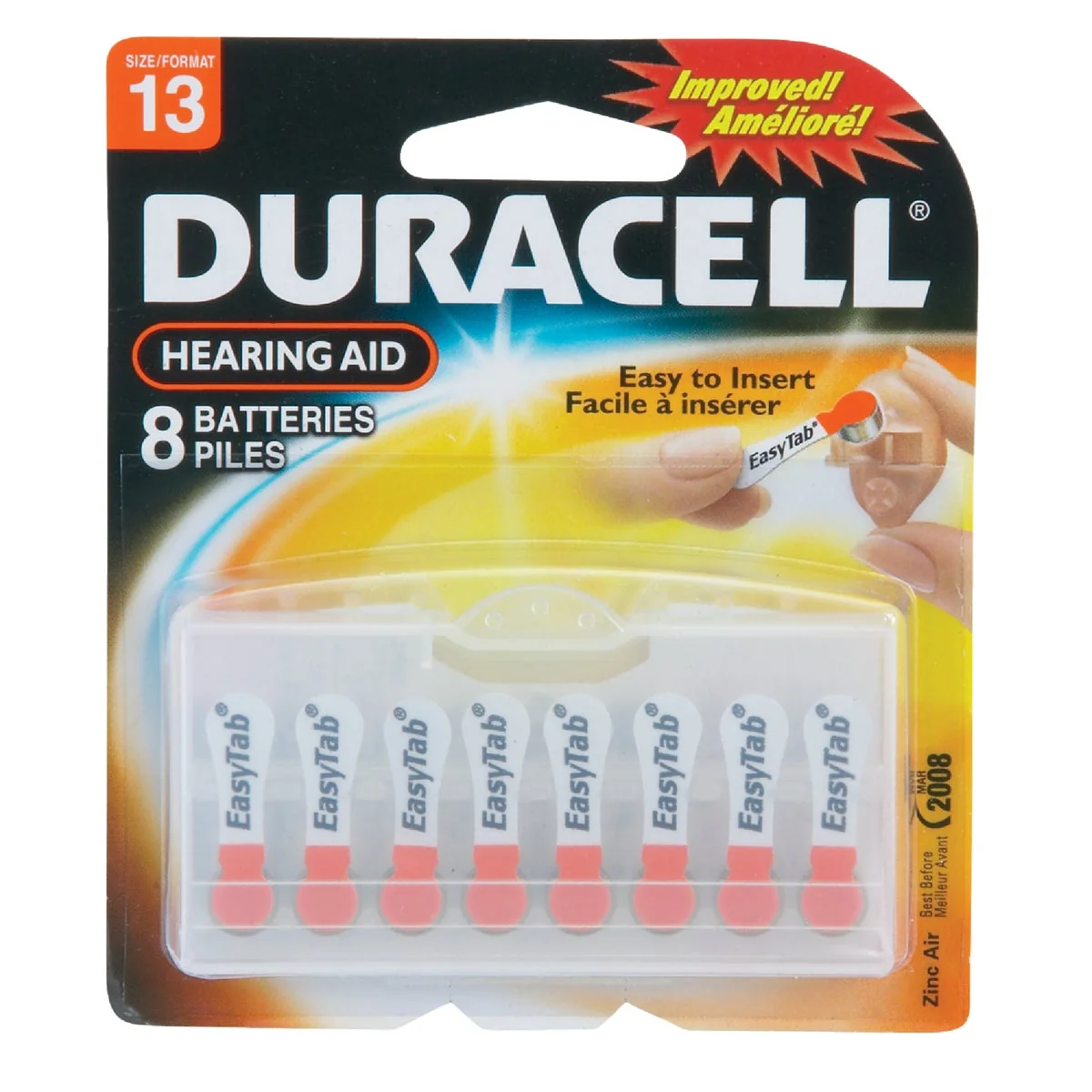 High-Performance Duracell EasyTab 13 Hearing Aid Battery 8-Pack Consistent
