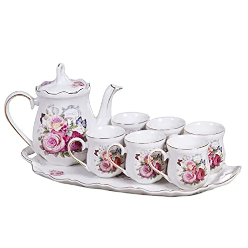 Elegant Tea Set for Adults Porcelain Coffee Tea Pot Tea Set with Teapot Tea Cup Sets Tea Sets for Afternoon Tea Wedding Gift Carefully Designed