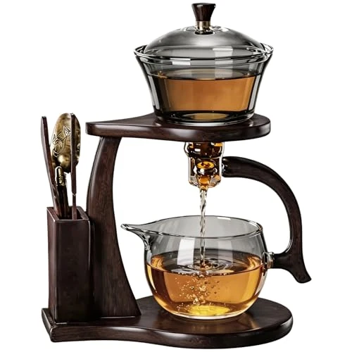 Easy-to-Use Lazy Gong Fu Tea Set Semi Automatic Magnetic Glass Teapot Practical