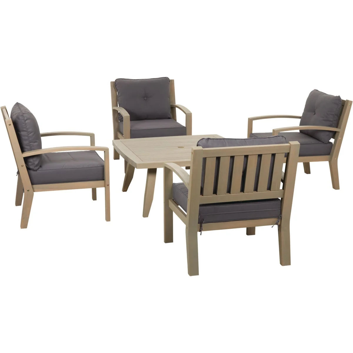 Original Outdoor Expressions 5-Piece Acacia Wood Chat Set Unique