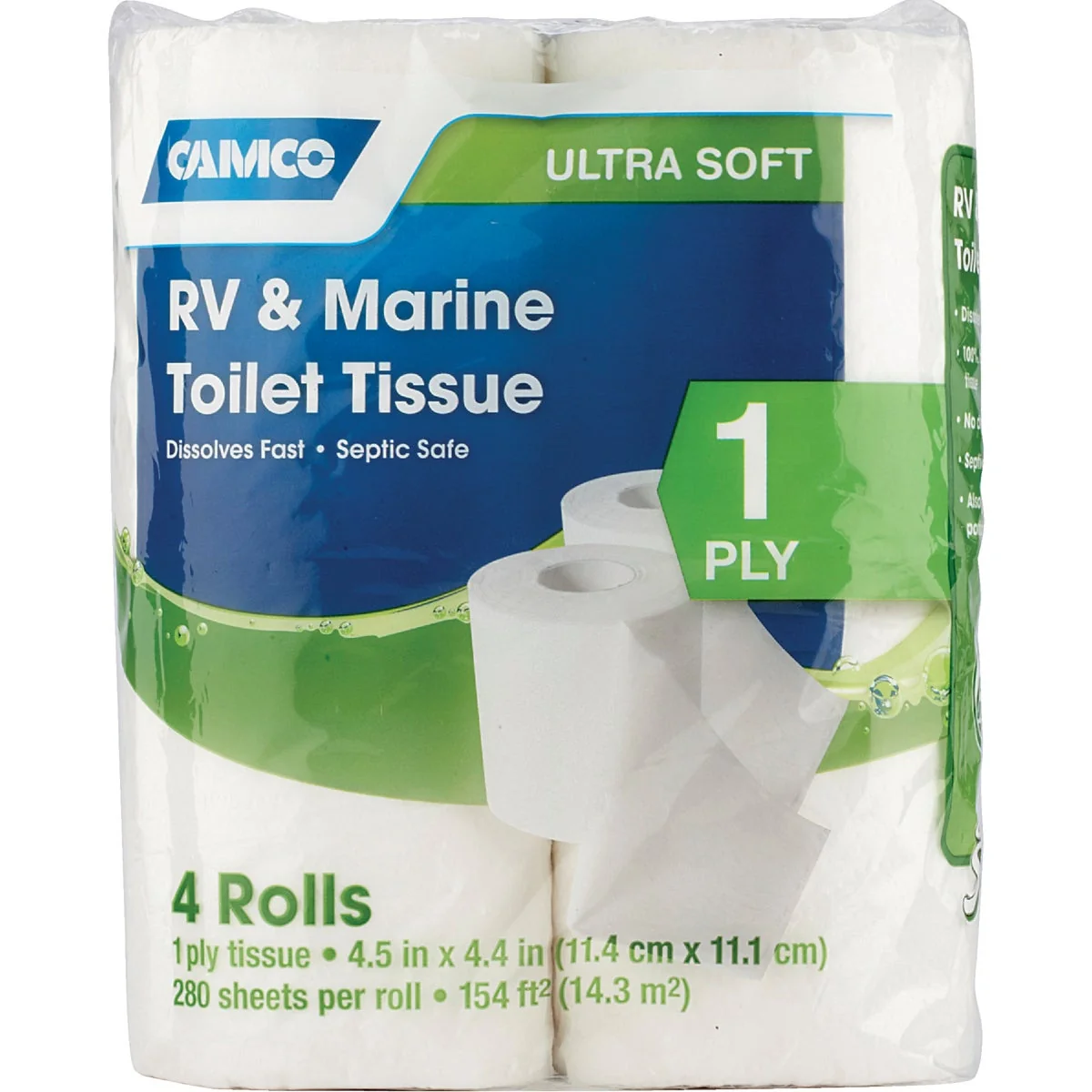 Carefully Designed Camco RV Marine 1-Ply Toilet Paper 4 Regular Rolls Luxury