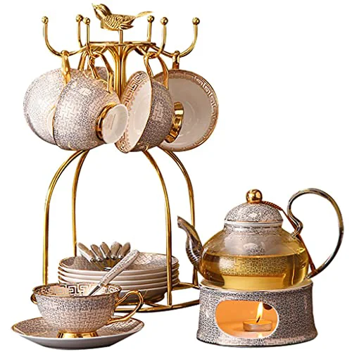 Relaxed Bone China Afternoon Tea Cup and Tea Set Home Flower Teapot Versatile