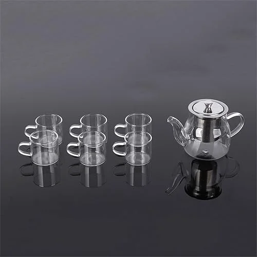 Top-Quality Tea Set Gift Set Kettle Home Office Thickened Vintage Teapot Set with 6 Glass Cup Breathable