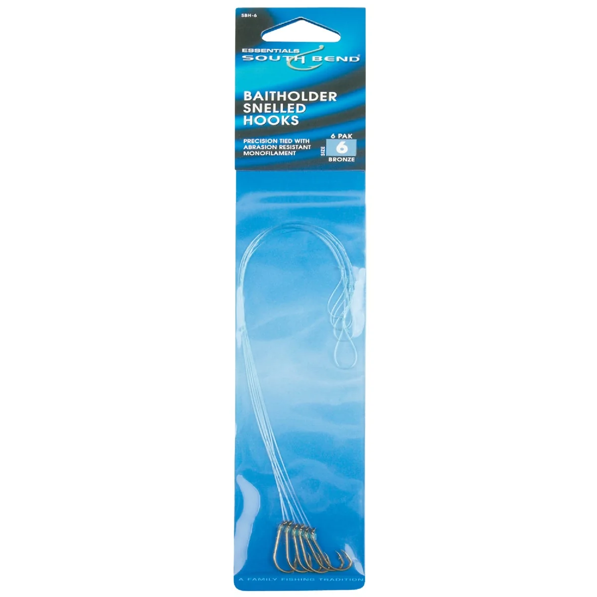 Versatile SouthBend Size 6 Baitholder Snelled Hooks 6-Pack Refined