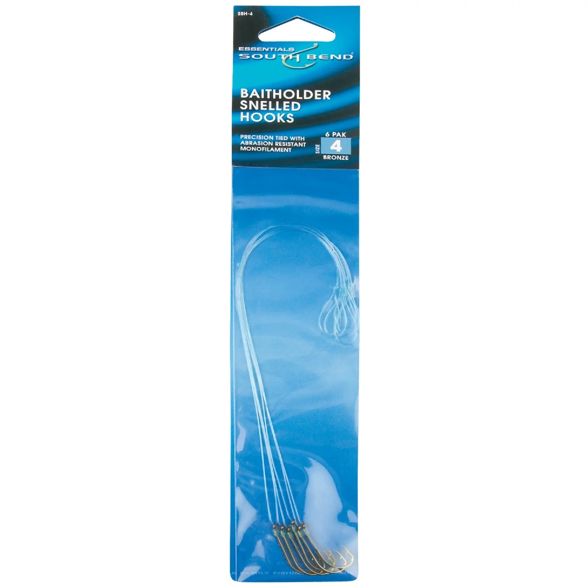 User-Friendly SouthBend Size 4 Baitholder Snelled Hooks 6-Pack Expertly Made