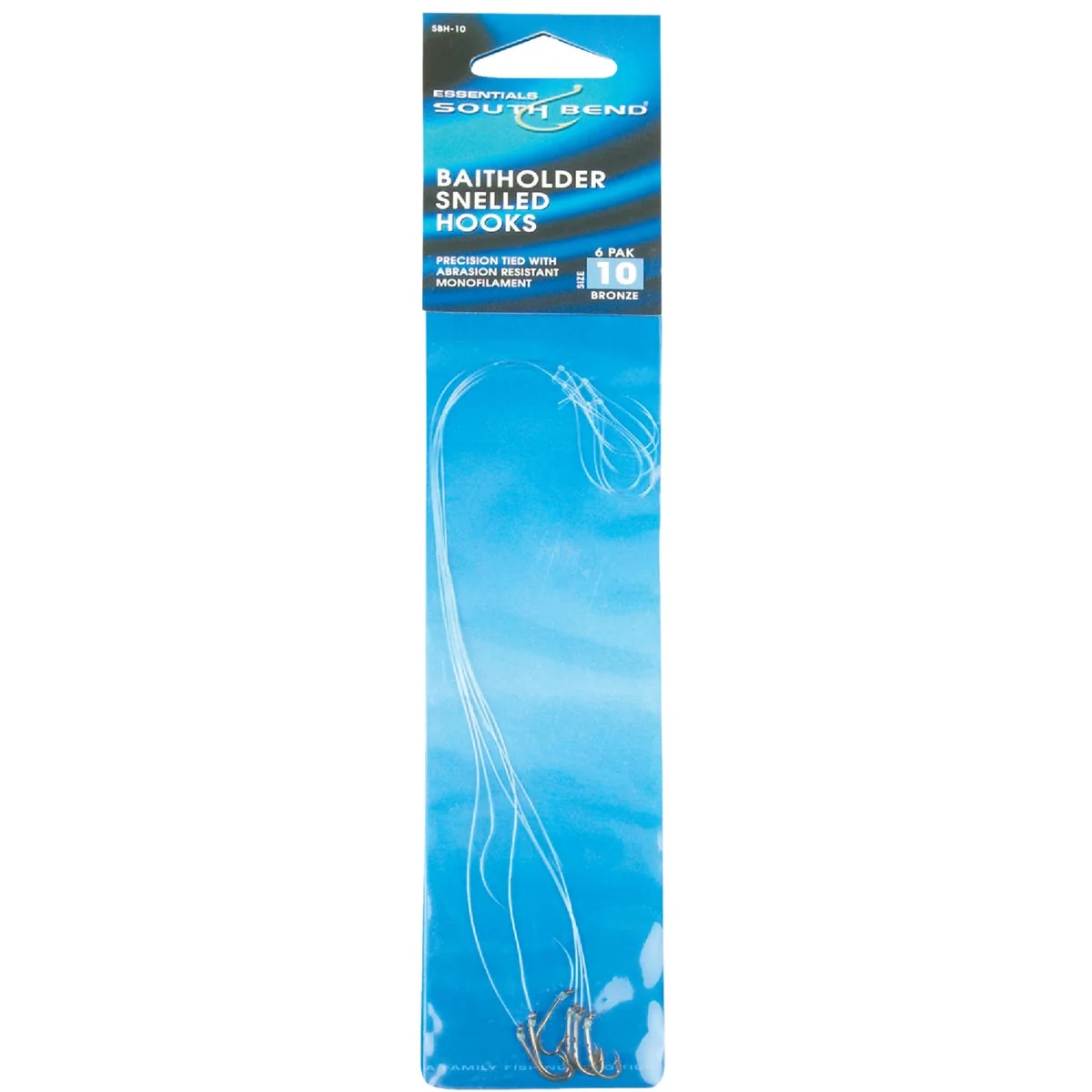 Exceptional SouthBend Size 10 Baitholder Snelled Hooks 6-Pack Elite