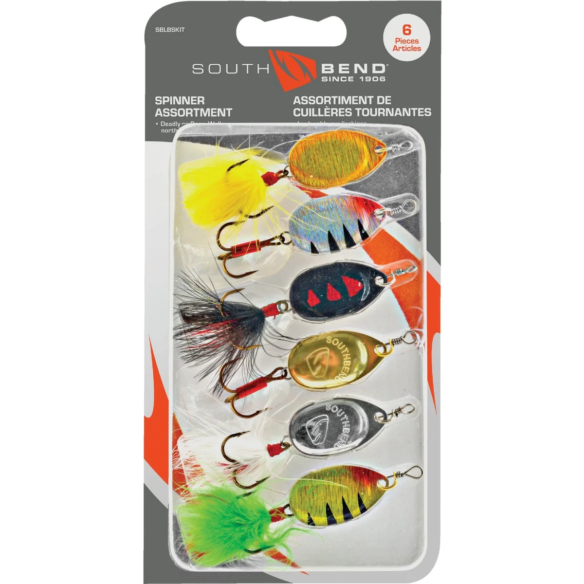 Authentic SouthBend 6-Piece Spinner Fishing Lure Kit Elite