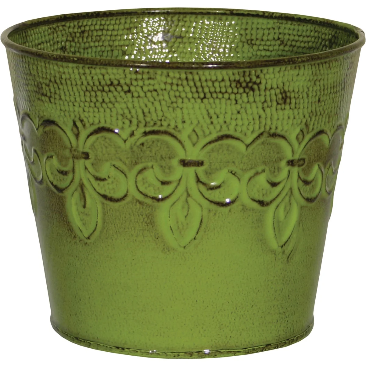 Original Design Robert Allen Fleur De Lis 10 In. Metal Tansy Green Planter Reliable