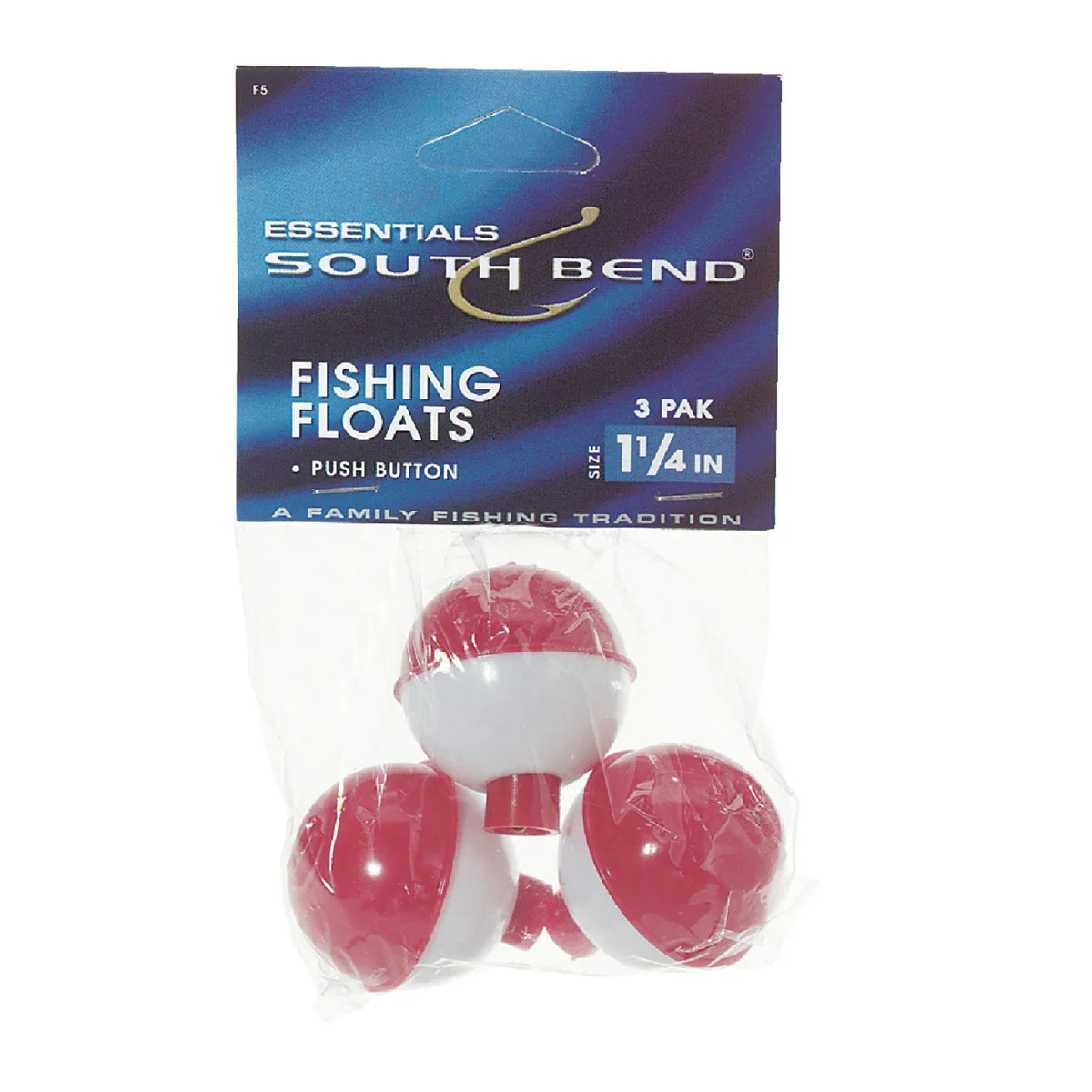 Original SouthBend 1-1 4 In. Red White Push-Button Fishing Bobber Float 3-Pack Official