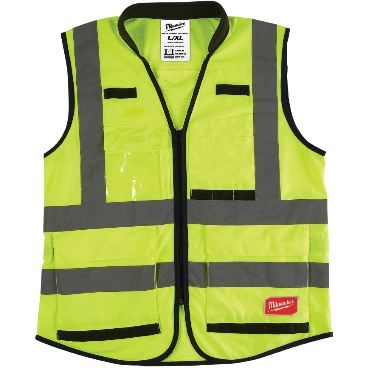 Sustainable Milwaukee ANSI Class 2 Hi Vis Yellow Performance Safety Vest Large XL Breathable