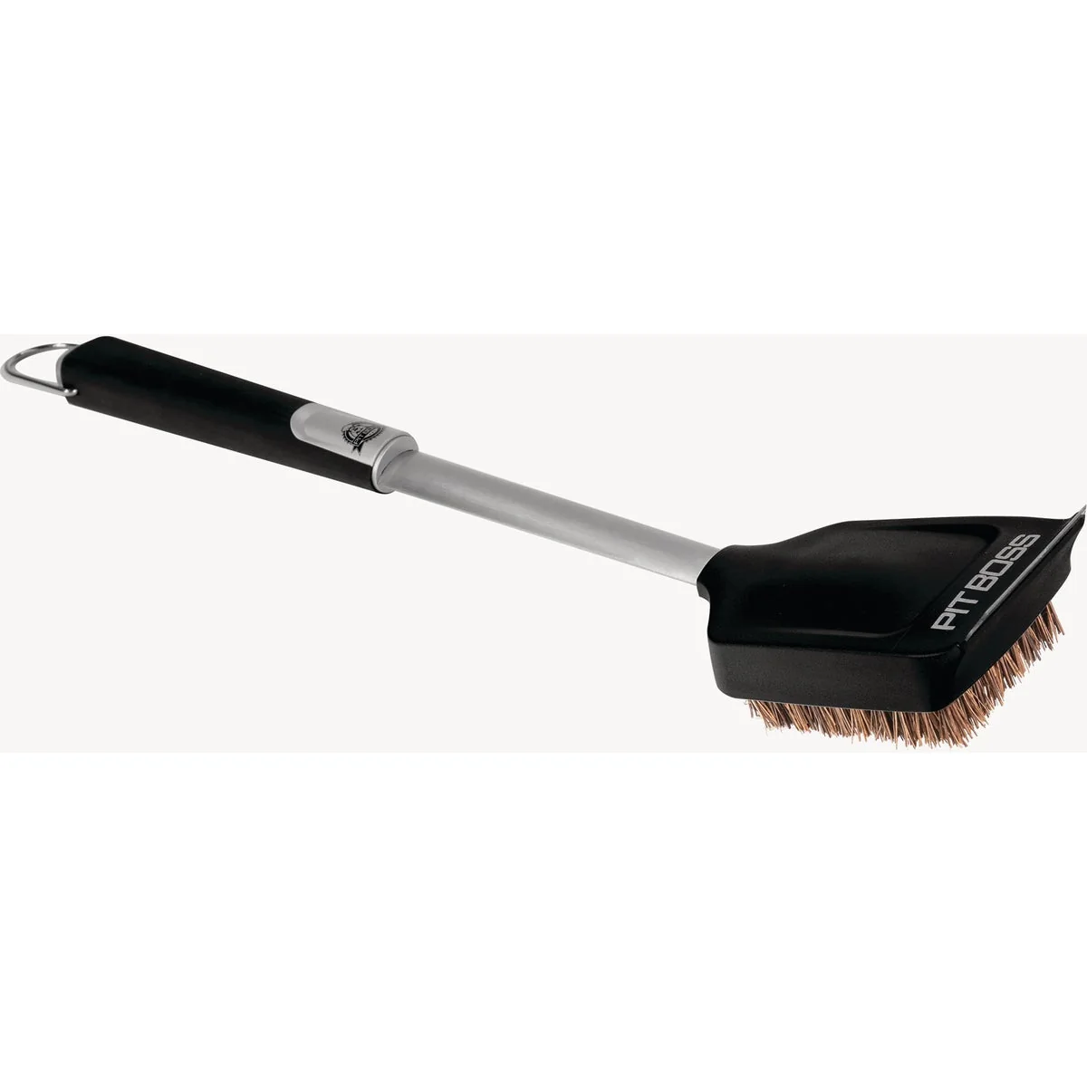 Enhanced Pit Boss Pro Series 18.5 In. Natural Bristles Stainless Steel Palmyra Head Grill Cleaning Brush Practical