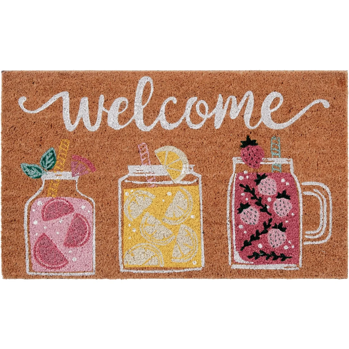 Exclusive Natco Home 18 In. x 30 In. Coir Outdoor Doormat Summer Refreshments Pure
