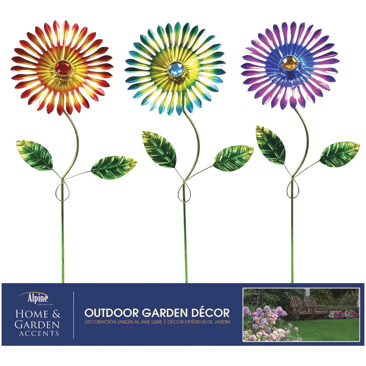 Classic Alpine 16 In. H. Colorful Metal Flower Pot Stake Sustainable