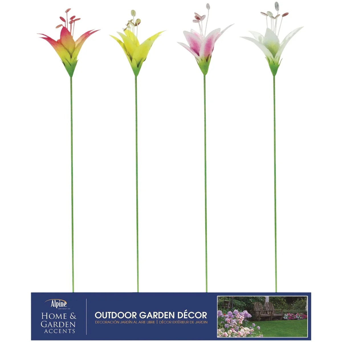 Specialty Alpine 26 In. H. Metal Lily Flower Garden Stake Authentic