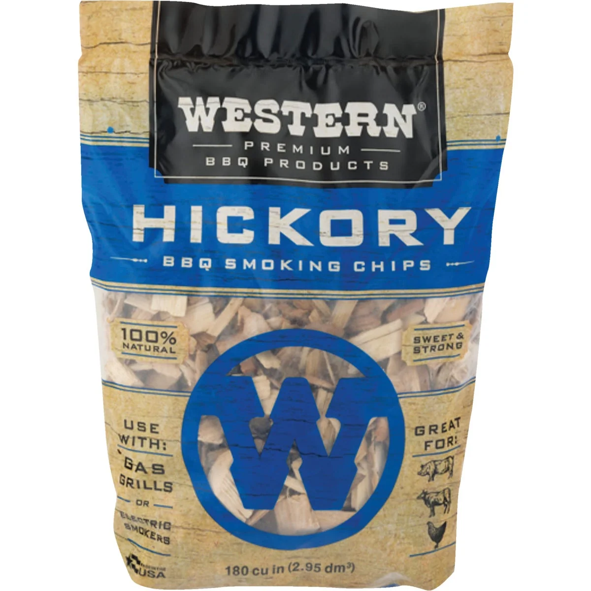 Organic Western 180 Cu. In. Hickory Wood Smoking Chips Fine Crafted