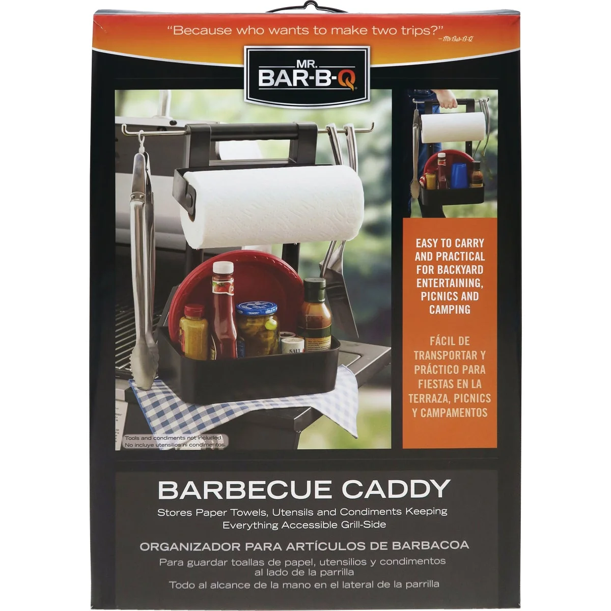 Authentic Mr. Bar-B-Q 12 In. W. x 17.72 In. L. x 7.48 In. D. Serving Caddy Versatile
