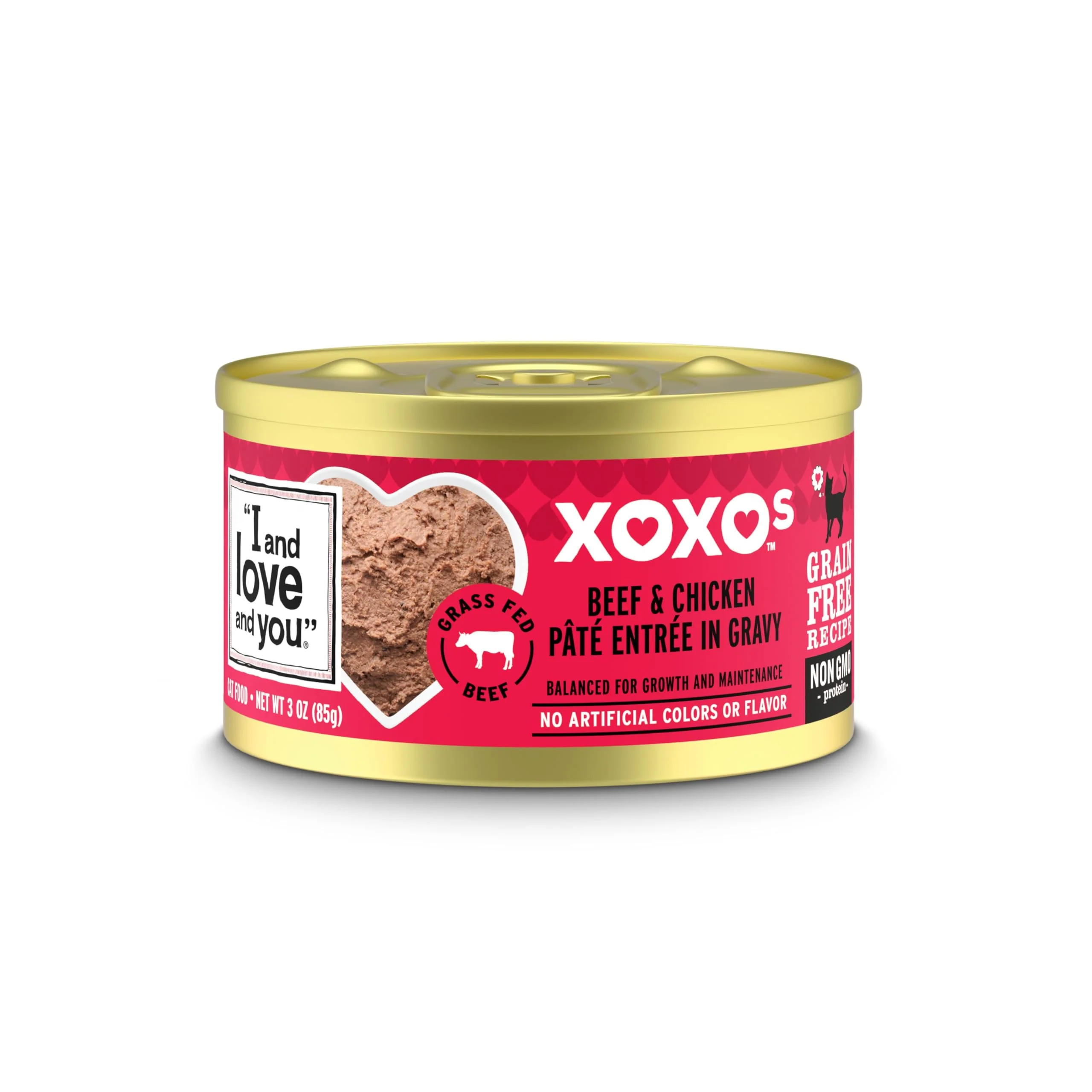 Responsible I and Love and You XOXOs Wet Cat Food - Chicken Beef Pâté Grain Filler 3oz Can Pack of 24 Artisan