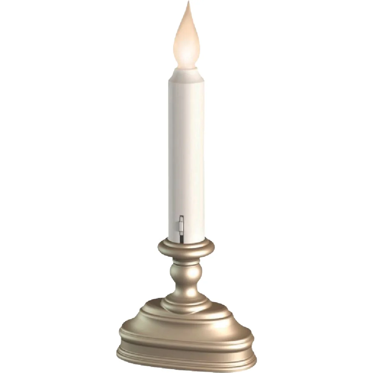 World-Class Xodus Standard 4.5 In. W. x 7.5 In. H. x 2 In. D. Pewter LED Battery Operated Candle Stylish