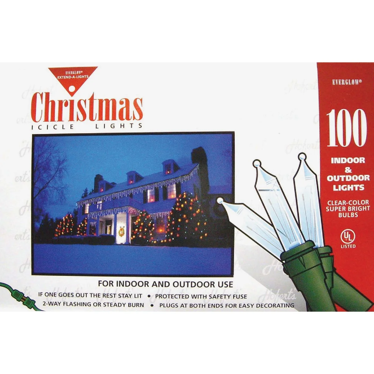 Authentic J Hofert Clear 100-Bulb Mini Incandescent Icicle Light Set High-Quality