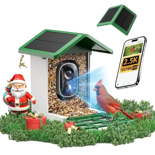 Easy-to-Use isYoung Smart Bird Feeder with Camera — 2.5K AI Recognition Solar Power IP65 Weatherproof Relaxed