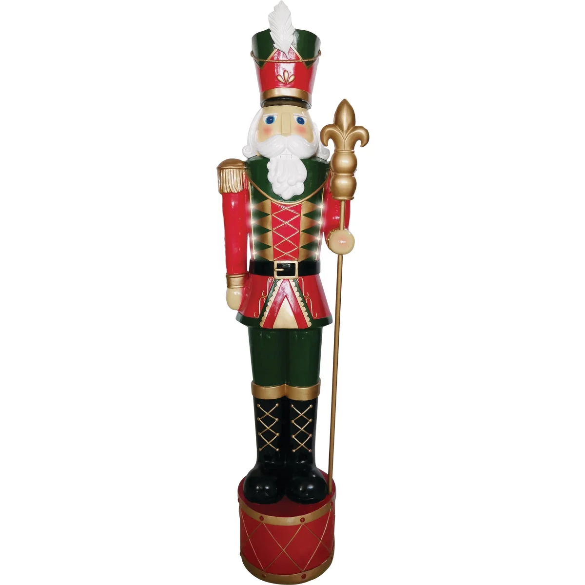 Dependable 60 In. H. LED Lighted Caucasian Christmas Nutcracker Functional