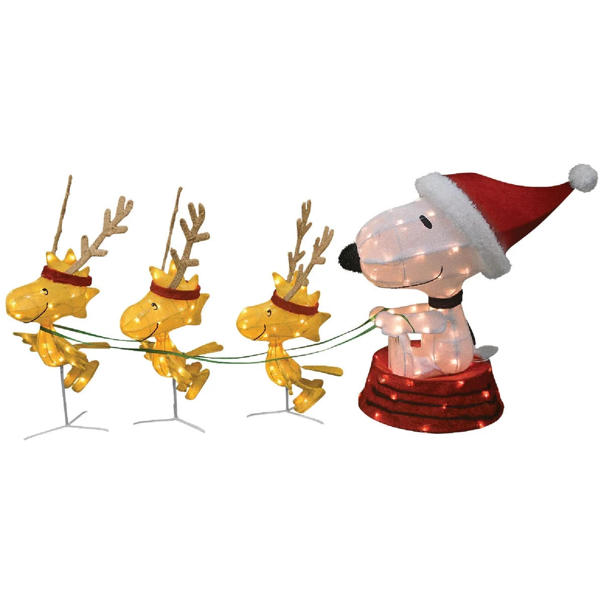 Natural Peanuts 60 In. LED 3D Snoopy Woodstock Holiday Figure Practical