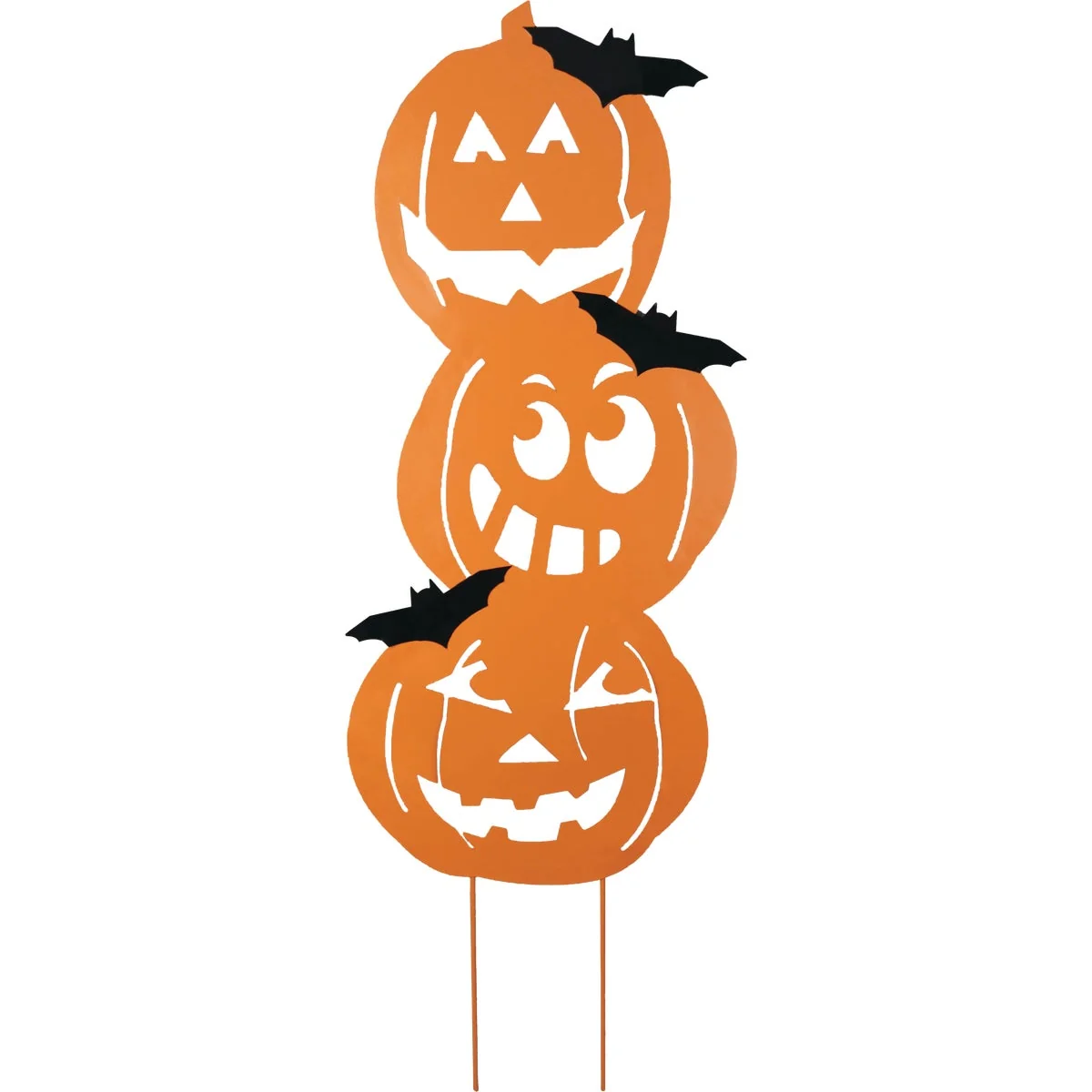 Reusable 44.49 In. H. Metal Stacked Jack-O-Lantern Yard Stake Fast