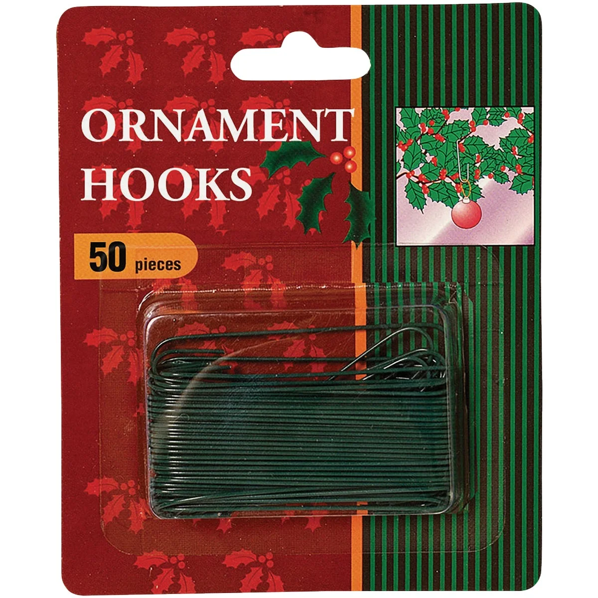 Professional Gerson 2.5 In. Green Ornament Hooks 50-Pack Recyclable