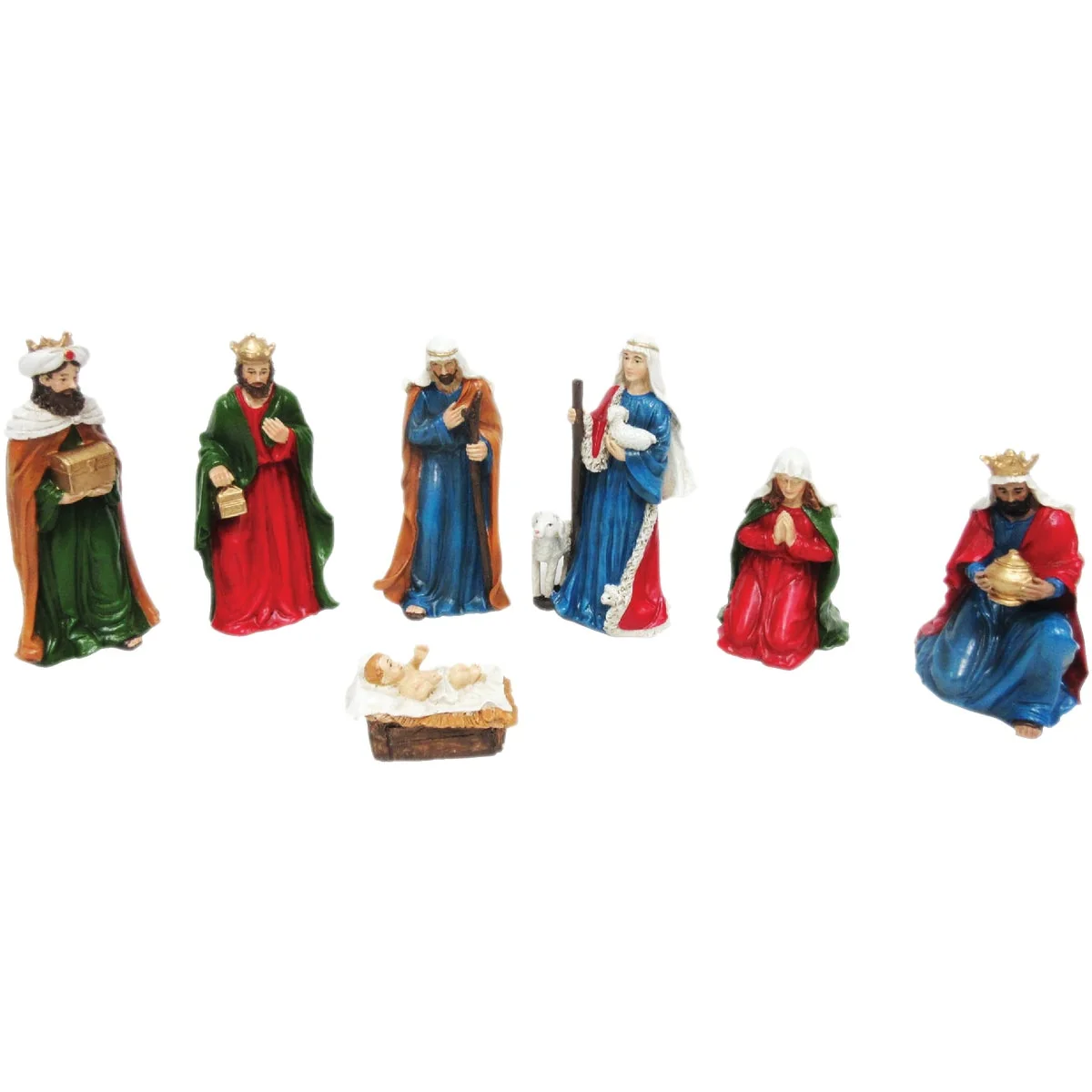 Smooth Polyresin Nativity Set 7-Piece Functional