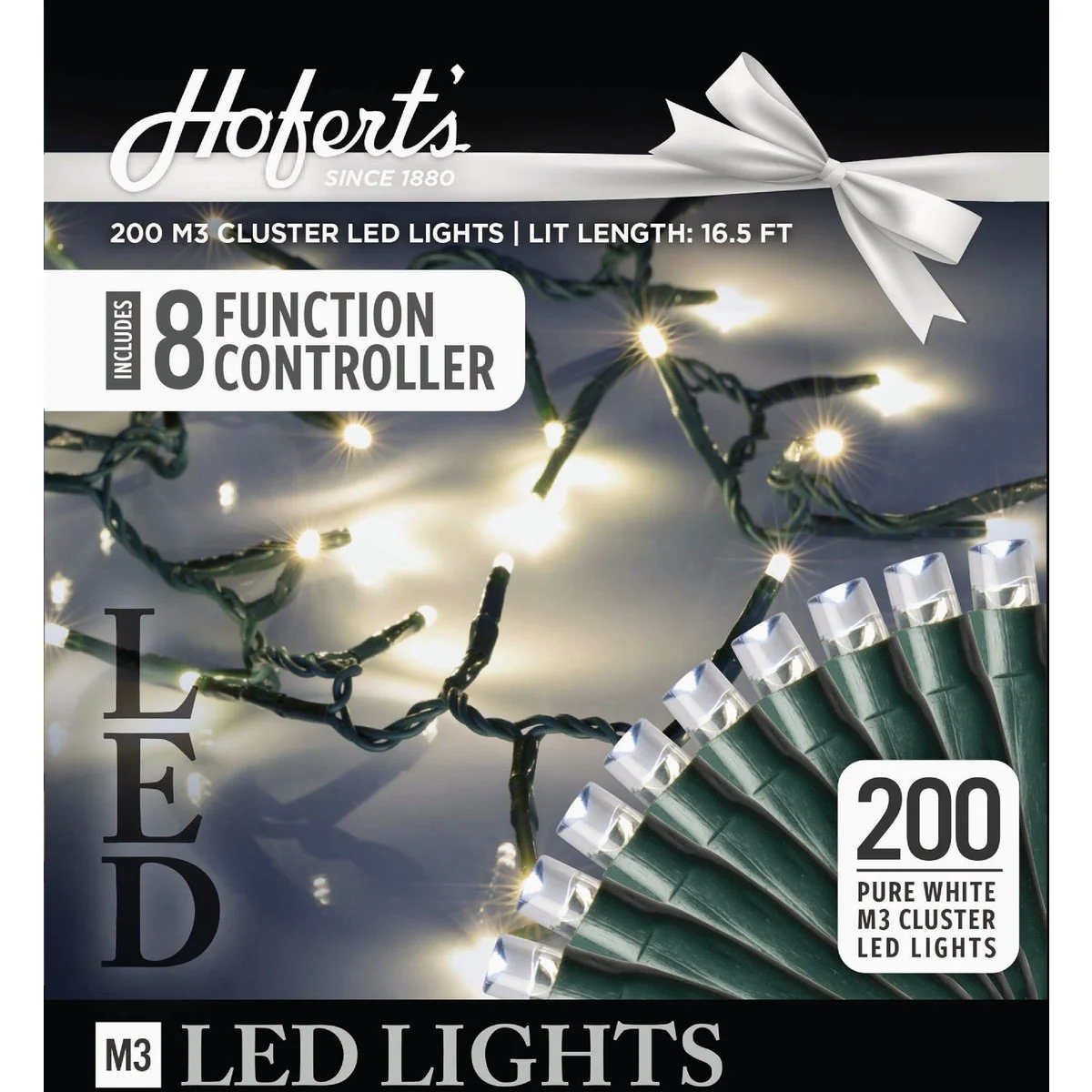 Expertly Made J Hofert Pure White 200-Bulb M3 LED Cluster String Light Set Minimalist