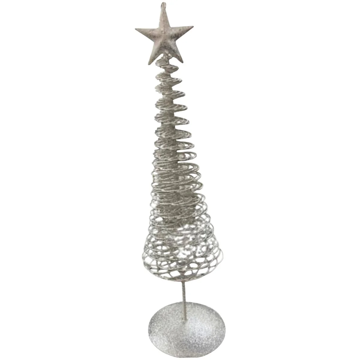 Smooth 14 In. Silver Spiral Wire Christmas Tree Durable