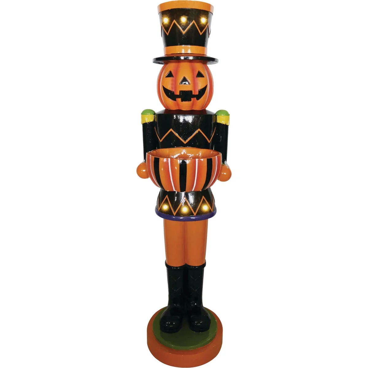 Exclusive 48 In. H. LED Lighted Magnesium Oxide Jack-O-Lantern Halloween Nutcracker Environmentally Friendly