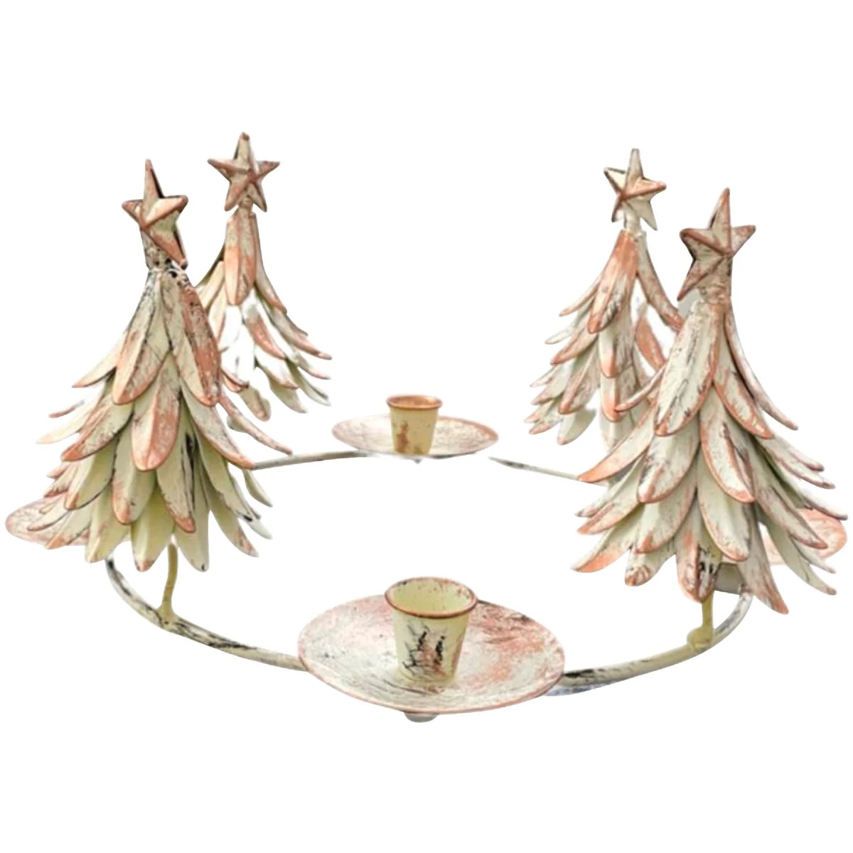 Casual Metal Christmas Tree Candle Taper Holder Antique Fine Crafted