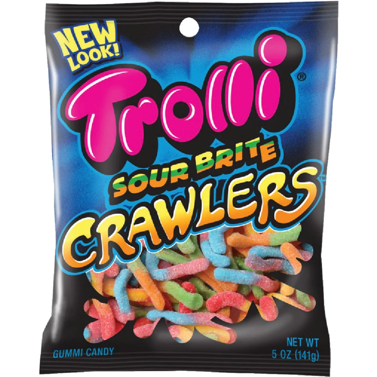 Eco-Friendly Trolli Sour Brite Crawlers Assorted Sour Fruit Flavors 5 Oz. Gummi Worms Natural