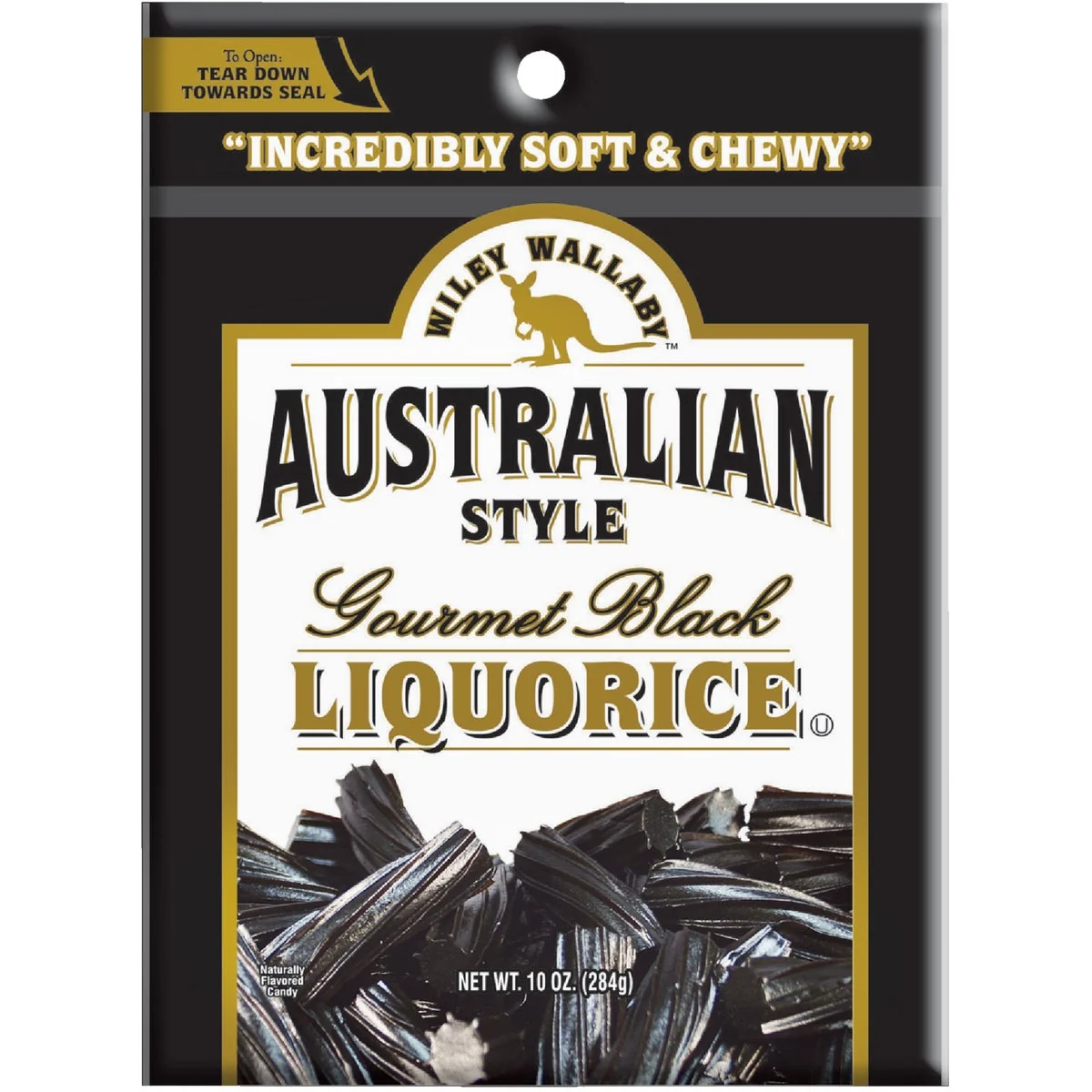 Elegant Wiley Wallaby Black Liquorice 10 Oz. Candy Flexible